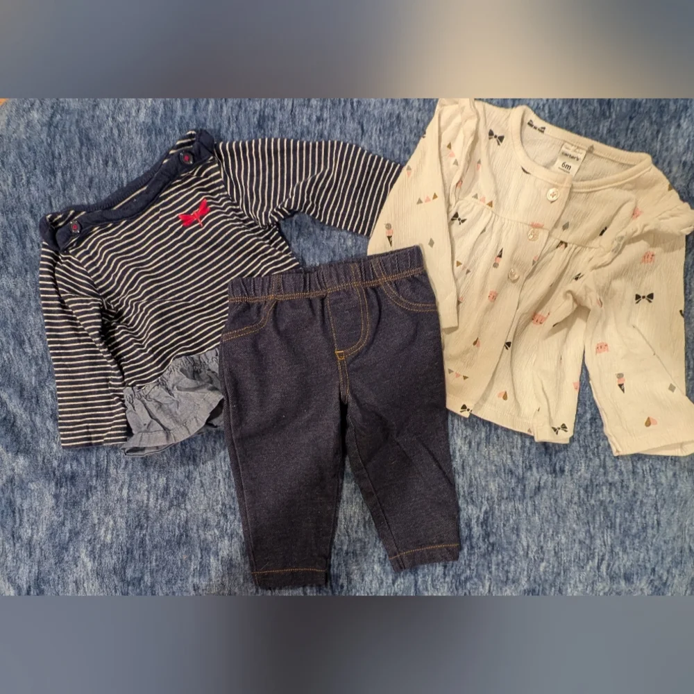 Carter's 6M Baby Girl Striped and Patterned Tops